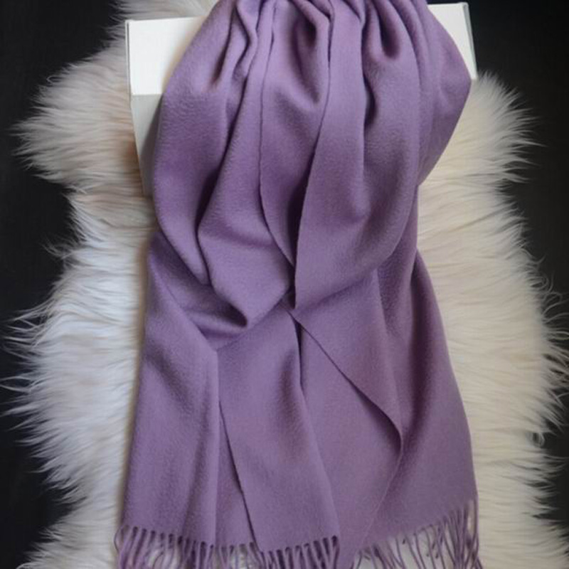 Soft Wool Scarves Gray Women Fall Pashmina Scarf